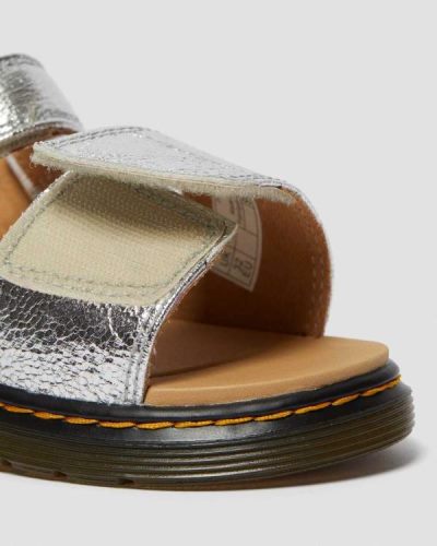 Sandalias Dr Martens Junior Romi Metallic Cuero Para Niños DR6948O